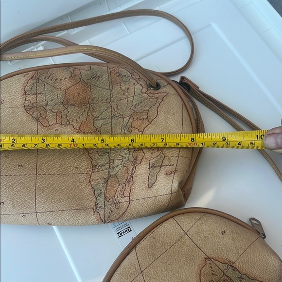 Vintage Map Print Tan Crossbody Bag - Picture 2 of 4